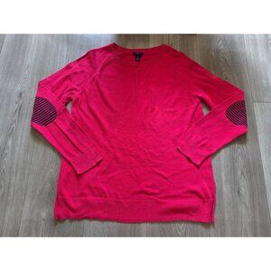 Gap Womens Pink Sweater With Striped Elbow Patches L